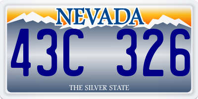 NV license plate 43C326