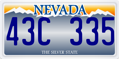 NV license plate 43C335