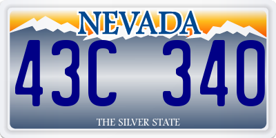 NV license plate 43C340