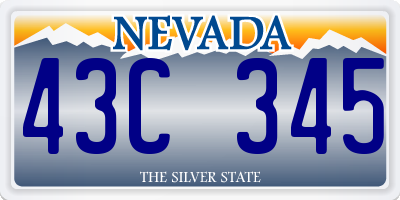 NV license plate 43C345