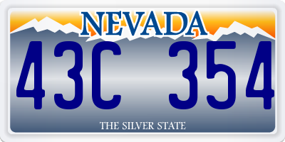 NV license plate 43C354