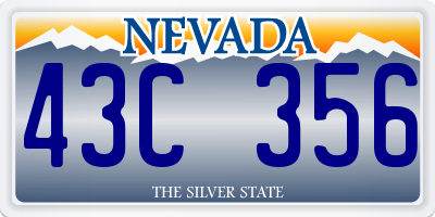 NV license plate 43C356