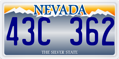 NV license plate 43C362
