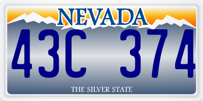 NV license plate 43C374