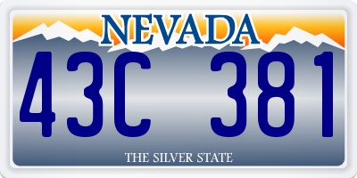 NV license plate 43C381