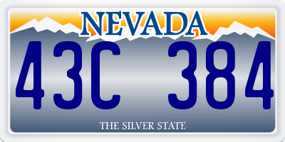 NV license plate 43C384