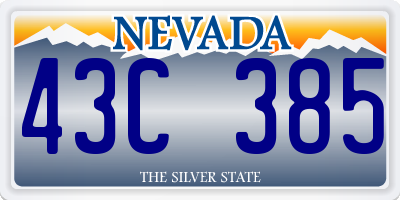 NV license plate 43C385