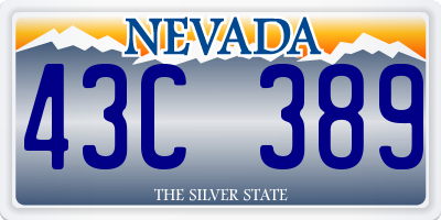 NV license plate 43C389