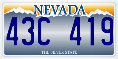 NV license plate 43C419