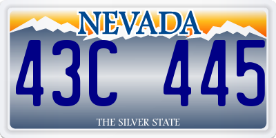 NV license plate 43C445