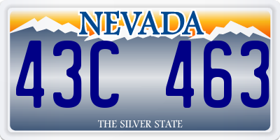 NV license plate 43C463