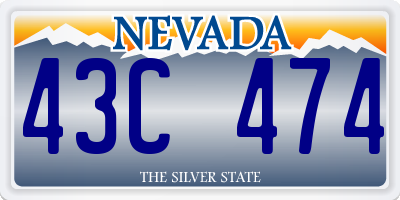NV license plate 43C474