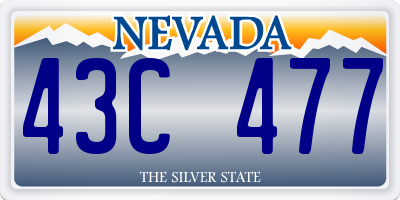 NV license plate 43C477