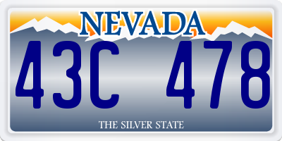 NV license plate 43C478