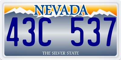 NV license plate 43C537