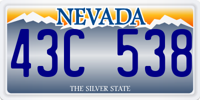 NV license plate 43C538