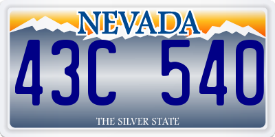 NV license plate 43C540