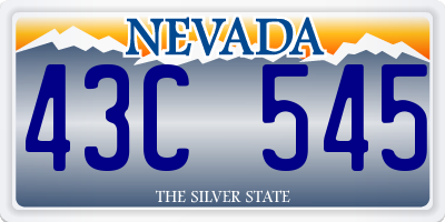 NV license plate 43C545