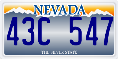 NV license plate 43C547