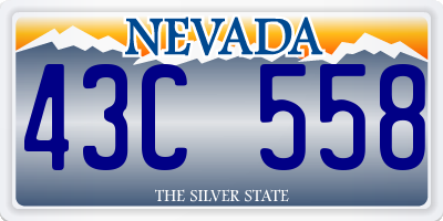 NV license plate 43C558