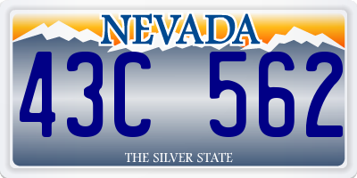 NV license plate 43C562