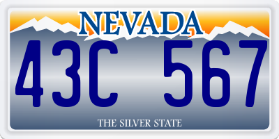 NV license plate 43C567