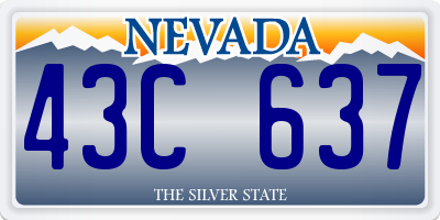 NV license plate 43C637