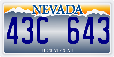 NV license plate 43C643
