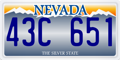 NV license plate 43C651