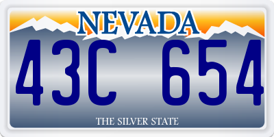 NV license plate 43C654