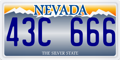NV license plate 43C666