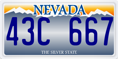 NV license plate 43C667