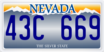 NV license plate 43C669