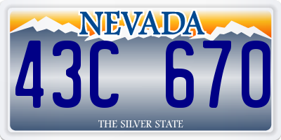 NV license plate 43C670