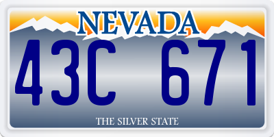 NV license plate 43C671