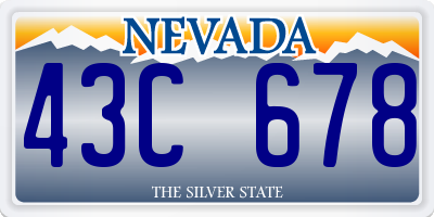 NV license plate 43C678