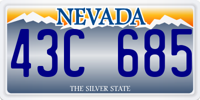 NV license plate 43C685