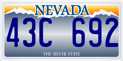 NV license plate 43C692
