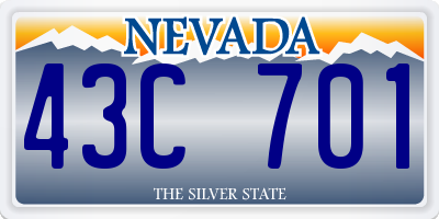 NV license plate 43C701