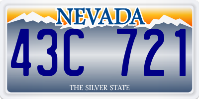 NV license plate 43C721