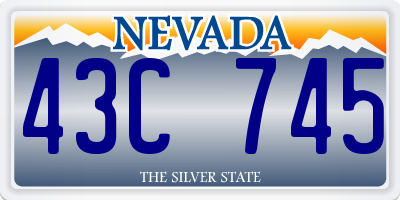 NV license plate 43C745