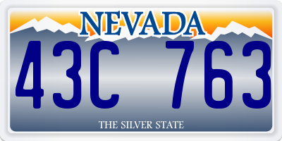 NV license plate 43C763
