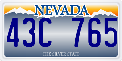 NV license plate 43C765