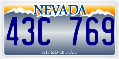 NV license plate 43C769