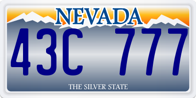 NV license plate 43C777