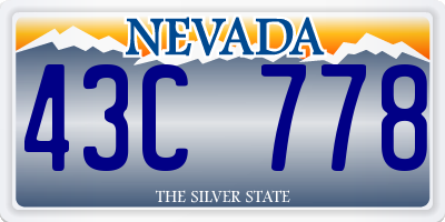 NV license plate 43C778