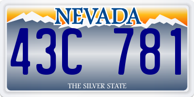 NV license plate 43C781