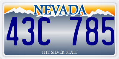 NV license plate 43C785