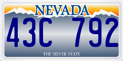 NV license plate 43C792