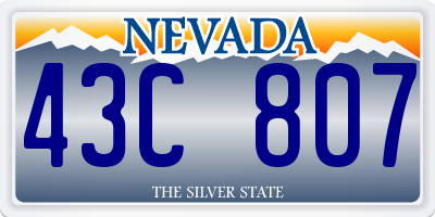 NV license plate 43C807